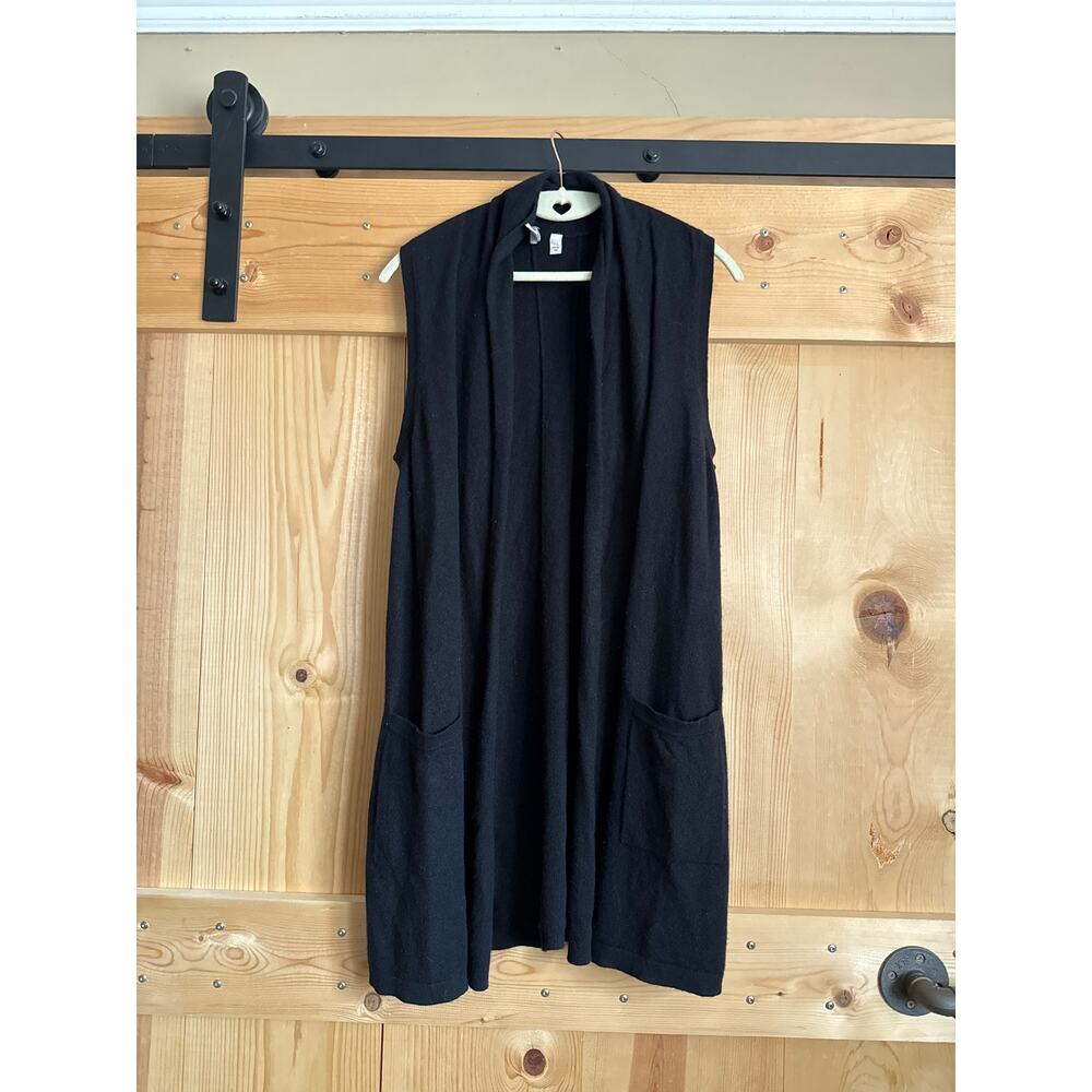 Kinross Cashmere Black Vest Cardigan Sweater Women’s Medium
